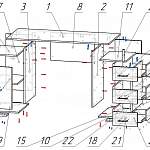 Схема сборки Компьютерный стол Карлос BMS
