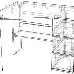 Чертеж Компьютерный стол Мирма BMS