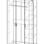 Чертеж Распашной шкаф Модерно 8.1 BMS