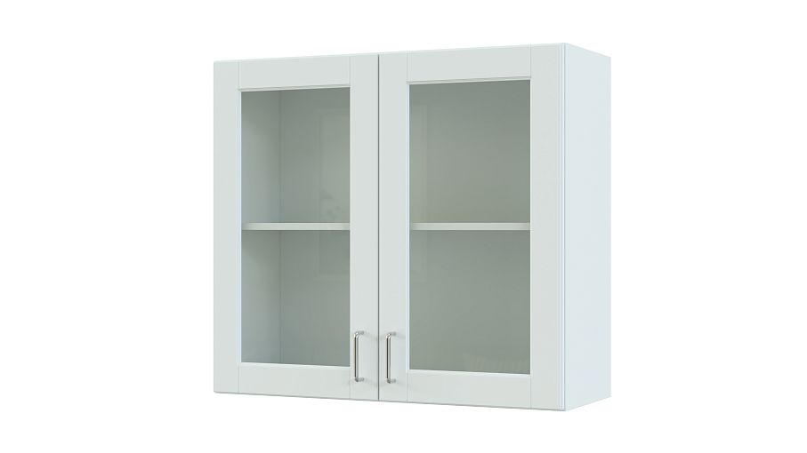 Шкаф навесной 2 двери со стеклом Изабелла BMS - Фото