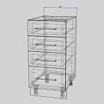 Шкаф нижний 4 ящика Лайт BMS