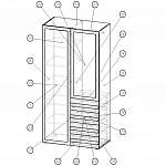 Чертеж Распашной шкаф Стайл Люкс 8 BMS