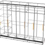 Шкаф-купе Торонто 30 BMS(Белье - Платье - Платье (станд. 5))