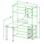 Чертеж Угловой компьютерный стол Дональд-23 BMS