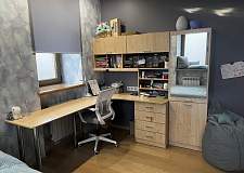 Угловой письменный стол для двоих с надстройкой Вента 75 BMS