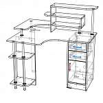 Чертеж Стол угловой компьютерный Ханна-10 BMS