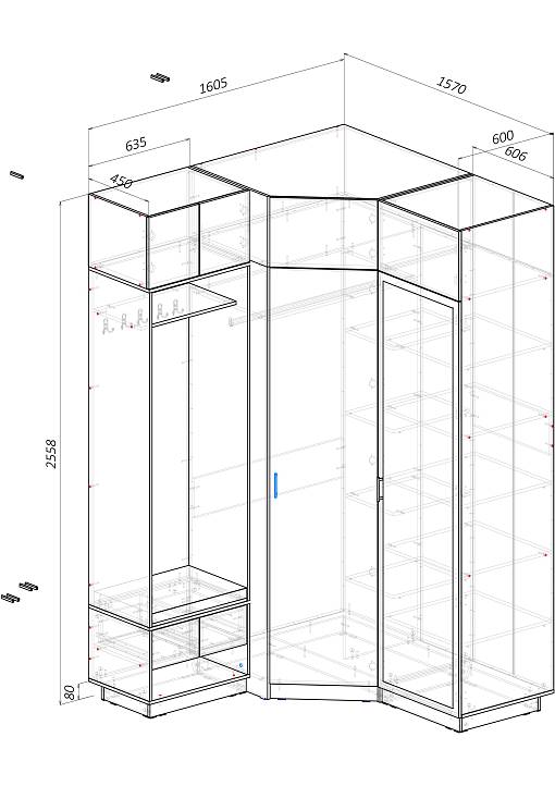 ЭСКИЗ Прихожая  №000122600 (1605х2558х1570)