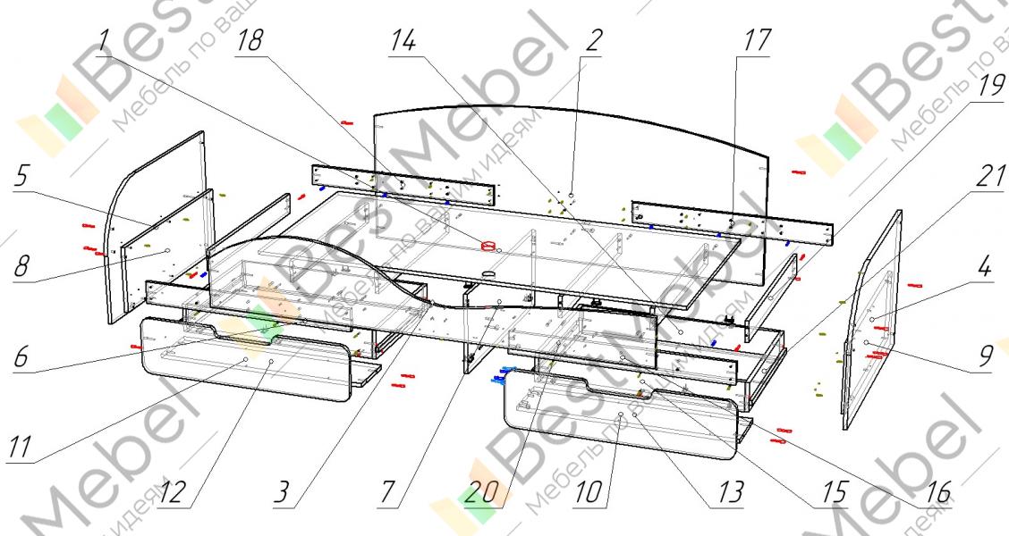 Кровать юниор 2 схема сборки