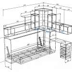 Чертеж Шкаф-кровать трансформер Ферди BMS