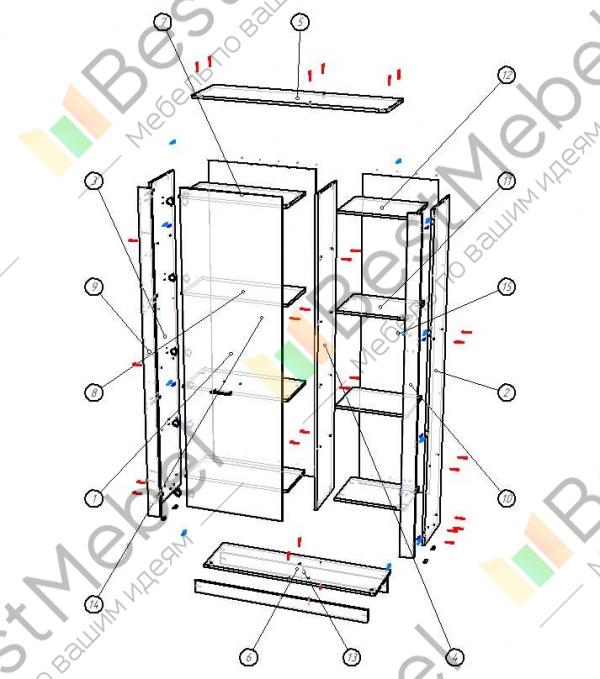 Чертежи угловых шкафов купе с 3D представлением