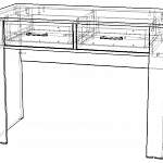 Чертеж Письменный стол МБ-3.1 BMS