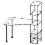 Чертеж Стол угловой компьютерный СК-10 с полками BMS