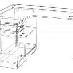 Чертеж Компьютерный угловой стол Коллаж BMS
